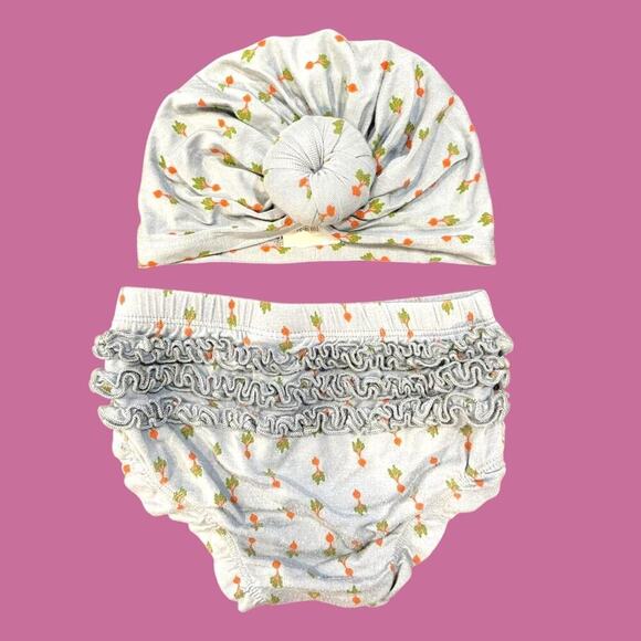 Hanna Anderson Bamboo Bloomer And Turban Set 18-24 Mo In Radishy Red - Picture 1 of 6